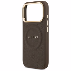 Guess Peony Hot Stamp MagSafe viedtālruņa apvalks iPhone 17 Pro - brūns