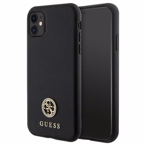Guess Strass Metal Logo viedtālruņa apvalks iPhone 11 / Xr 6.1" - Melns