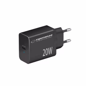 Esperanza EZC104K mains charger 20W melns