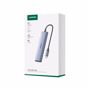Ugreen CM473 sadalītājs USB-C - 2x USB-A / 2x USB-C 20cm - pelēks
