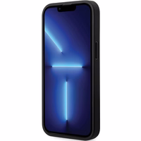 BMW Leather Carbon maciņš iPhone 13 Pro / 13 - melns