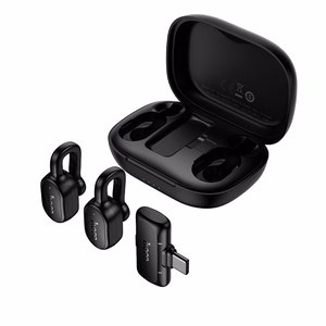 Bezvadu piespraužamais mikrofons Hoco L27, USB C, melns