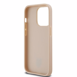 DKNY ādas rūtainais mono raksts un drukātas svītras viedtālruņa apvalks iPhone 14 Pro - rozā