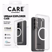 CARE by PanzerGlass Urban Explorer Transparent Case w. White Qi for Samsung Galaxy S26 - transparent
