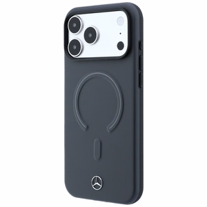 Mercedes 3D MagSafe ādas maciņš, paredzēts iPhone 18 Pro Max / 17 Pro Max, antracīta krāsā
