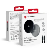 FORCELL F-ENERGY Smart Charge Qi2 15W bezvadu lādētājs ar 150cm noņemamu kabeli saderīgs ar MagSafe sudraba