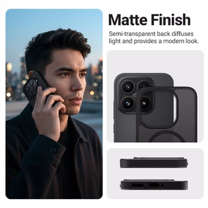 Crong Hybrid Matte Magnetic - Xiaomi 17 MagSafe maciņš (melns)