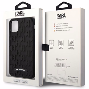 Karl Lagerfeld KLHCN61RUPKLPK 3D Monogram vāciņš ierīcei iPhone 11 / XR 6.1", melns
