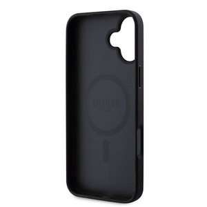 Guess 4G gredzens klasiskā logotipa magnētiskais viedtālruņa apvalks iPhone 16 Plus - melns
