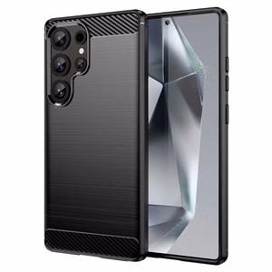 Карбоновый чехол для Samsung Galaxy S24 Ultra чёрный