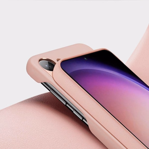 Dux Ducis Grit viedtālruņa apvalks Samsung Galaxy S23+ elegants apvalks no mākslīgās ādas rozā