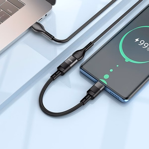 adapteris OTG USB C do Lightning Hoco 3A 0,1 m U107 melns