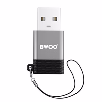 BWOO adapteris USB-C - USB pelēks OTG BZ-38