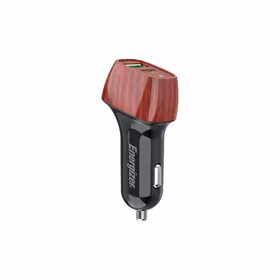 Energizer Ultimate - USB-C & USB-A 38W PD + QC3.0 auto lādētājs (WALNUT)