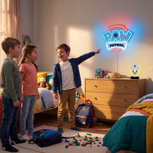 Piekarināms Paw Patrol LED neona gaismeklis uz organiskā stikla – logotips OW-130146