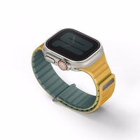UNIQ siksniņa Revix Evo Apple Watch Series 1/2/3/4/5/6/7/8/9/SE/SE2/Ultra/Ultra2 42/44/45/49mm divpusējs magnētisks zaļi dzeltens