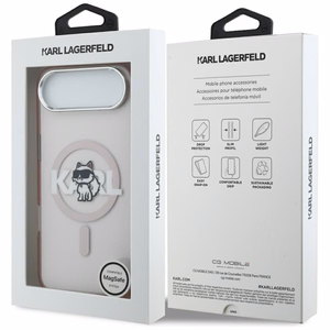 Karl Lagerfeld IML Choupette Sketch Logo MagSafe viedtālruņa apvalks iPhone 17 Air - rozā