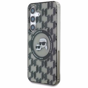 Viedtālruņa apvalks Karl Lagerfeld Poga Karl&Choupette Galvas Uz KL Raksts Magnētiskais Samsung Galaxy S25 melna