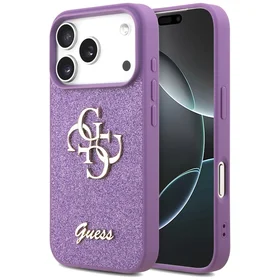 Guess Fiksēts Mirdzošs Liels 4G viedtālruņa apvalks iPhone 17 Pro - violeta
