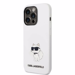 Karl Lagerfeld KLHMP14XSNCHBCH iPhone 14 Pro Max 6.7" balts silikona viedtālruņa apvalks Choupette, magnētiskais (MagSafe)