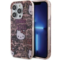 Hello Kitty IML grafiti viedtālruņa apvalks iPhone 14 Pro - rozā