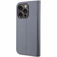 Karl Lagerfeld KLBKP14XSANKCPG iPhone 14 Pro Max 6.7" Viedtālruņa apvalks (m) - sudrabains (m) Saffiano Monogrāma Karl & Choupette