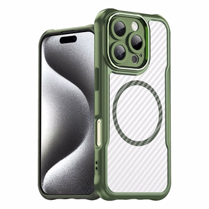 Leading Series Magnētiskais silikona viedtālruņa apvalks iPhone 16 Pro - zaļa