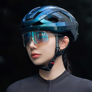 Rockbros LK-15 oglekļa šķiedras velosipēda ķivere, L izmērs (58-62cm) – Chameleon Blue