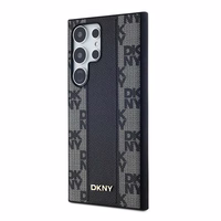 DKNY Ādas rūtainais magnētiskais apvalks Samsung Galaxy S24 Ultra - melns