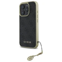 Guess 4G Charms Kolekcijas viedtālruņa apvalks iPhone 16 Pro - melns