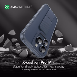 Amazing Thing Titan Pro turētāja apvalks 10FT IP156.7PTHBU Iphone 15 Pro Max tumši zila ar statīvu