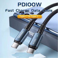 USB Kabelis Essager "Sunset" Melns "Type-C / Type-C" 200cm (līdz 100W)