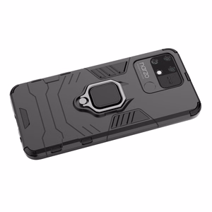 Ring Armor прочный гибридный чехол + магнитный держатель Realme Narzo 50A чёрный