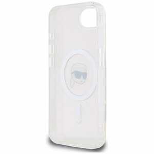 Karl Lagerfeld IML metāla Karl galvas Magnētiskais viedtālruņa apvalks iPhone 16e - balts