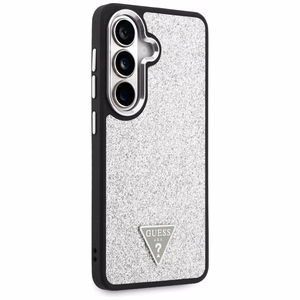 Guess maciņš Fixed Glitter Triangle MagSafe priekš Samsung Galaxy S26 sudrabs