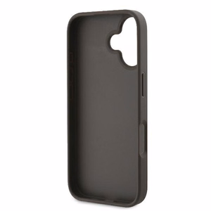 Guess Ādas 4G Trīsstūra Strass Magnētiskais iPhone 16 viedtālruņa apvalks - brūna