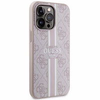 Guess GUHMP13LP4RPSP iPhone 13 Pro / 13 6.1" rozā/rozā cietais apvalks 4G Printed Stripes MagSafe