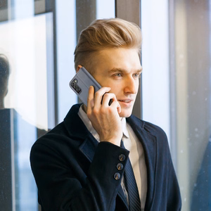 Dux Ducis Hivo ādas atverams vāciņš īstas ādas maks kartēm un dokumentiem Samsung Galaxy S22 + (S22 Plus) zils