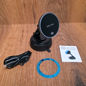 Blavec Car turētājs BHC-02 Qi2.2 25W vacum magnetic with induction lādētājs to windshield (BHC02-QI2PMWIB)melns