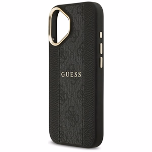 GUESS viedtālruņa apvalks IPHONE 17, saderīgs ar MagSafe GUHMP17SPG4SEMCK (PU W/ 4G Stripe) melns