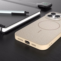 Glitter Thin Mag maciņš for iPhone 16 Pro 6,3" brūns