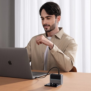Cuktech AD1404UEU 140W GaN 3x USB-C + USB-A Wall Charger with USB-C Cable - Gray