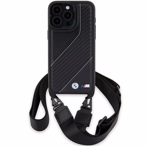 BMW M Edition oglekļa svītra un siksna viedtālruņa apvalks iPhone 15 Pro Max - melns
