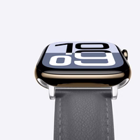 AmazingThing Klasiskā ādas dirželis Apple Watch 45/46/49 mm - pelēks
