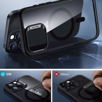 ESR Classic Hybrid Halolock Magnētiskais viedtālruņa apvalks + rūdītais stikls iPhone 16 Pro - caurspīdīgs ar melnu rāmi