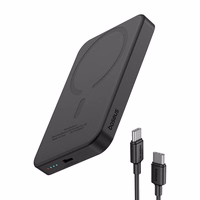 Magnētiskā mini zibspuldze Baseus 5000mAh, USB-C 20W (melna)