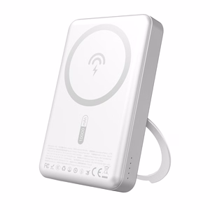 Dudao K28 10000mAh PD 22.5W Magnētiskā portatīvais lādētājs ar metāla apvalku un gredzena statīvu - sudraba