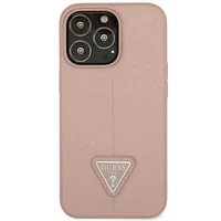 Guess GUHCP14LPSATLP iPhone 14 Pro 6.1 "rozā/rozā cietais apvalks SaffianoTriangle Logo