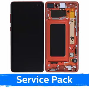 LCD Displejs Saderīgs ar Samsung G975 S10 Plus Ar Frame / Cardinal Sarkans / (Service Pack)