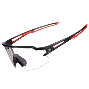 Rockbros 10173 fotohromās UV400 riteņbraukšanas brilles - melnas un sarkanas